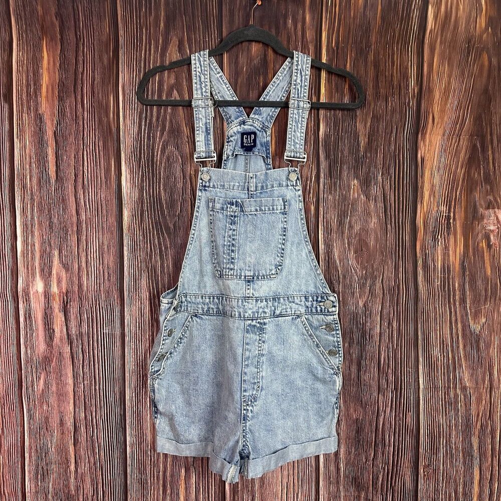 GAP Light Blue Denim Jean Shorts Overalls